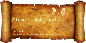 Michnik Györgyi névjegykártya